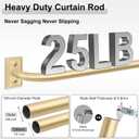 Hei!Dear 2 Pack Blackout Curtain Rod for Windows 48 to 84 inch (4-7Ft), Wrap Around Room Darkening Curtain Rods, 5/8" Samll Adjustable Modern Decorative Window rod,Gold