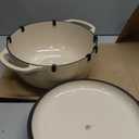 Lodge 6 Quart Enameled Cast Iron Dutch Oven with Lid – Dual Handles – Oven Safe up to 500° F or on Stovetop - Use to Marinate, Cook, Bake, Refrigerate and Serve – Sandalwood