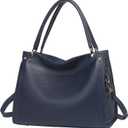 KOGTLA Medium Genuine Leather Tote Handbags for Women, Ladies Soft Satchel Shoulder Purses, Two-Handle Hobo Bags