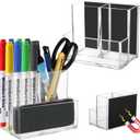 Rainmae 2 Pack Magnetic Pen Holder, Acrylic Magnetic Dry Erase Marker Holder, Whiteboard Marker Holder, magnetic Marker Pen Pencil Organizer for Refrigerator Whiteboard Office School