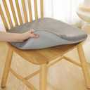vctops Memory Foam Chair Cushions with Ties for Dining Chairs, Non Skid Rubber Chair Pads Seat Cushion with Washable Removable Cover for Office and Kitchen Chairs (Mid Grey,20"x20")