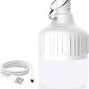 Emergency LED Light Bulb, 150W USB Rechargeable LED Emergency Light Bulb with 5 Lighting Modes, Portable Emergency Rechargeable Light Bulbs with Hook for Outdoor Picnic Camping Tent