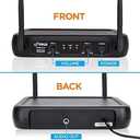 Pyle Channel Microphone System-VHF Fixed Dual Frequency Wireless Set with 2 Handheld Dynamic Transmitter Mics, Receiver Base-for PA, Karaoke, Dj Party (PDWM2135) , Black