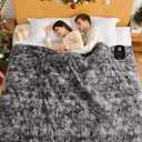 WOOMER Heated Blanket Full Size Electric Blanket 77"x 84", Soft Faux Fur Fast Heating Blanket, 10 Heating Levels & 0.5-12H Auto Off, Over-Heat Protection, ETL Certification