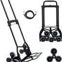 Stair Climbing Dolly Hand Truck 200 LB Capacity,Stair Climber Hand Trucks Foldable with Scalable Handle,Portable Hand Truck Dolly Cart for Stairs,Moving (Black)