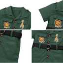 Wild One Birthday Outfit Girl Short Sleeve Safari Jumpsuit with Safari Hat Baby Safari Outfit Zookeeper Toddler Jungle Safari theme Photo Shoot Outfits Dark Green 18-24 Months