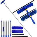 Window Cleaner Squeegee Kit - 2.38M (94inch) Cleaning Equipment with Long Handle 3 in 1 Extendable Window Cleaning Tool for High Windows, Glass, Home, Wall and Car