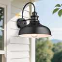 Bestshared Dusk to Dawn Sensor Farmhouse Barn Light, Outdoor Wall Sconce, Outdoor Wall Lantern for Porch, Exterior Light Fixtures Porch Lights (Black+White, 4 Pack)
