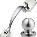 Voltstorm Lower Half Front Entry Handleset with Knob - Front Door Handle 304 Stainless Steel Silver Exterior Door Handle Lock Set