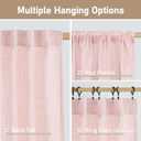 LAMIT Sheer Linen Curtains 63 Inch for Girls Bedroom, Light Filtering Neutral Semi Sheer Farmhouse Boho Curtains Back Tab and Rod Pocket Living Room Panels, Pink, 2 Panels, 52 x 63 Inch