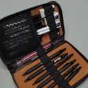 Nicpro 30PCS Black Metal Mechanical Pencil Set in Leather Case, Art Drafting Pencil 0.5, 0.7, 0.9 mm, 2mm Lead Pencil Holders for Sketching Drawing With 16 Tube (6B 4B 2B HB 2H 4H Colors)Lead Refills