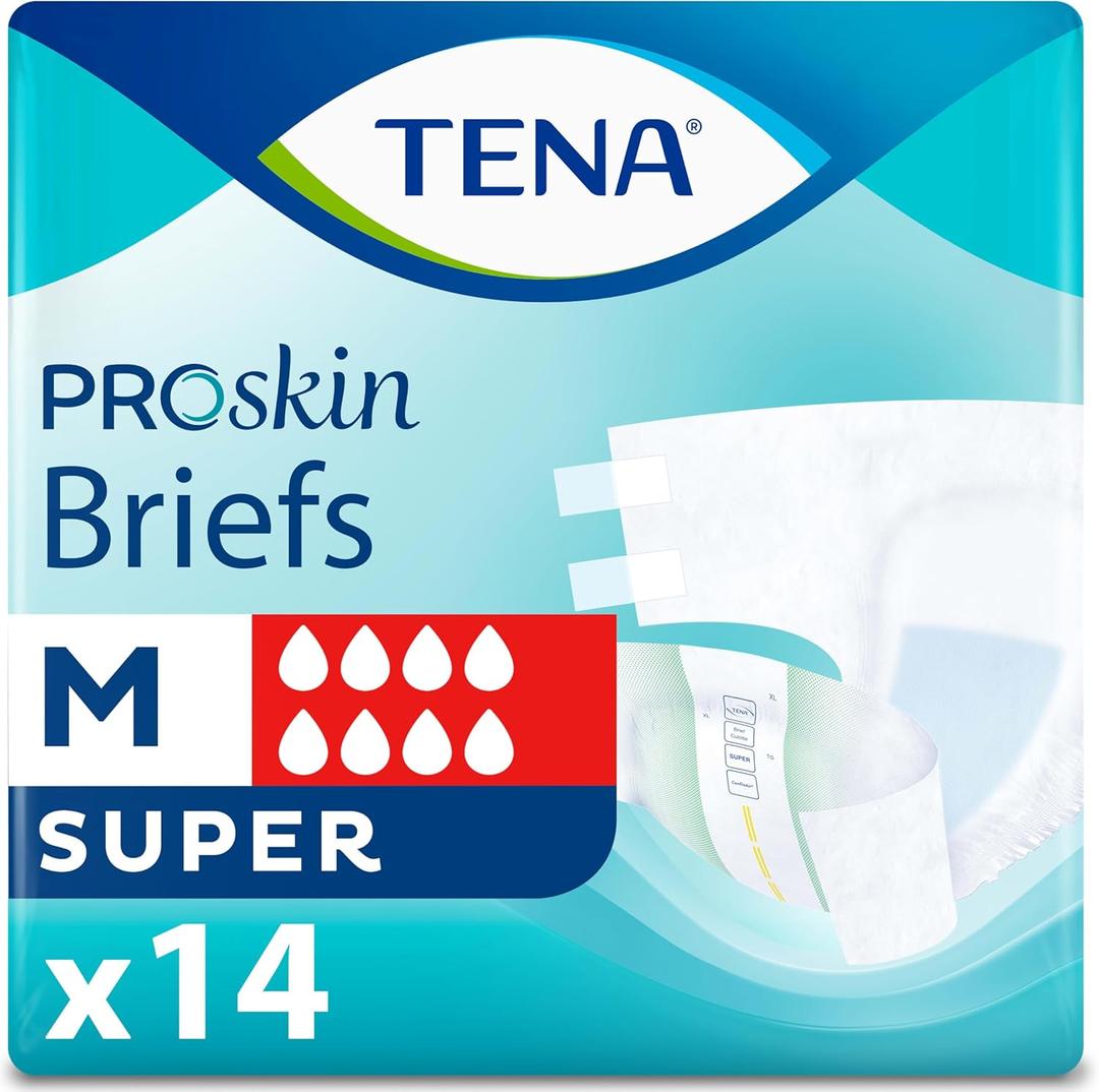 Tena ProSkin Unisex Incontinence Adult Diapers, Maximum Absorbency, Medium, 14 ct (Medium)