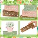 Yalikop 4 Pcs Spring Daisy Table Decorations Spring Tiered Tray Decor Daisy Wooden Block Sign Farmhouse Rustic Table Decor Centerpiece for Party Desk Home
