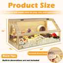 PROLEE Hamster Cage Large Chewproof, 40" x 20" x 20" Sloped Mice and Rat Habitat with Clear View, Solid Built with Lockable Design and Openable Top (White Oak)