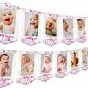 JeVenis Wildflower First Birthday Decorations Birth Month Flower Picture Wildflower 12 Months Photo Banner Wild Flower Party Decorations