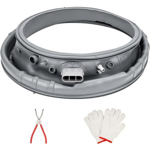 DC97-18094B Washer Door Boot Seal Gasket Kit for Samsung Front Load Washer WF42H5000AW/A2 WF42H5100AW/A2 WF42H5200AF/A2, Includes Spring Expansion Tool & Gloves, Replaces AP5917067 PS9606239