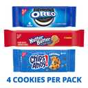 Nabisco Cookies Variety Pack, OREO, Nutter Butter, CHIPS AHOY!, 40 Snack Packs (4 Cookies Per Pack, 4 Boxes)