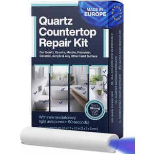Quartz Countertop Repair Kit DIY (3 Colors + Polisher) - Made by Engineers I Also for Granite, Acrylic, Fiberglass, Porcelain, Tile & Ceramic Surfaces I Easy Process & Quick Results