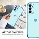 KANGHAR Compatible with Samsung A14 5G Case for Women Girl, Plating Edge Cute Love Heart Soft TPU Bumper with 4 Corners Shockproof Protection Phone Case Cover for Galaxy A14 5G(Blue)