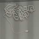 Congrats Grad Neon Sign Graduation Cap Neon Led Sign Dimmable Congrats Neon Sign for Wall Decor Graduation Party Neon Light Sign for Class Room Party Room Dorm Backdrop Celebration Gifts