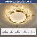 Gold LED Ceiling Light 15 Inch Modern Round Flush Mount Ceiling Light Fixture 60W 3000K-6000K Super Bright Circle Ceiling Lamp for Hallway Bathroom Bedroom Entryway Kitchen