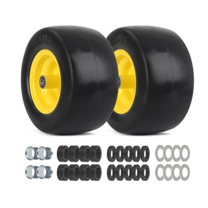 GICOOL 11x6.00-5 Flat Free Zero Turn Mower Tire and Wheel, 11x6-5nhs Riding Mowers Lawn Tire and Wheel with 3/4" Bearing, 5.8" -8" Centered Hub, 2 Pack