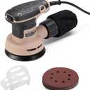 5-Inch Random Orbital Sander, 2.6Amp 320W Variable Speed (800013000RPM) Electric Sanders for Wood & Metal, Low Vibration, Aluminum Fan Blades, 15 Sandpapers, Dust Bag Included