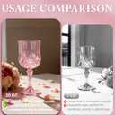 16 Pack Plastic Wine Glasses,10oz Unbreakable Vintage Style Goblets,Reusable Crystal Like Drinking Glass for Wedding Reception, Party Supplies (Pink)