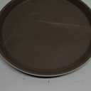 New Star Foodservice Non-Slip Tray, Plastic, Rubber Lined, Round (Brown, 11-Inch)