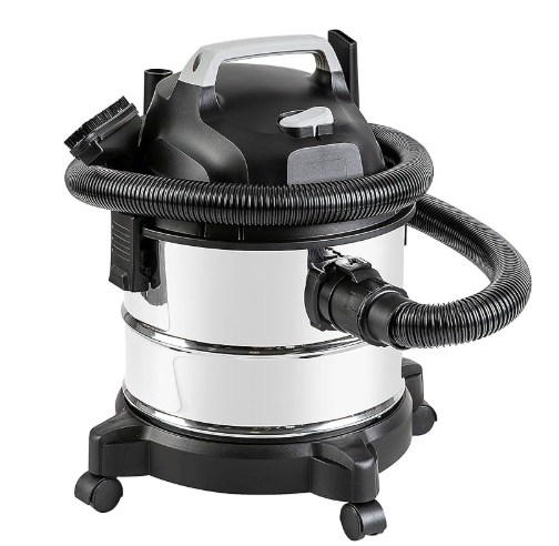 Amazon Basics Wet Dry Shop Vacuum Cleaner, 4 Gallon, 3 HP Stainless Steel, Grey/Black