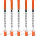 30 Pack U-100 Syringes with Needle, 1ml 30G 5/16" 8mm Syringe, Individually Sealed Packaging