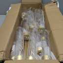 5 Arm Candelabra with Acrylic Lampshade Set of 4 Gold Candelabra for Wedding Table Birthday Party Home Decoration 39.4'' Candle Holder Fit LED Taper Candles