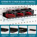 6 Pack 10 X 4 Inch Pegboard Shelves, Metal Peg Board Shelves Accessories, Can Be Used for Walls or Pegboards, Suitable for Bathroom,Kitchen and Garage for Storage and Organization, (Black, 10X4, 6)