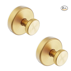 Bntuk Suction Cup Hooks for Shower, Towel Hooks for Bathroom Window Glass, Bath Robe Looafh Hook for Hanging  2 Pack, Gold