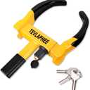 Tevlaphee Universal Wheel Lock Heavy Duty Security Trailer Wheel Lock Anti Theft Wheel Locks for Cars SUV Camper Motorcycle Trailer Great Deterrent Bright Color with 3 Keys (Red-Yellow)