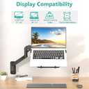 WALI Laptop Wall Mount, Single Monitor Arm for 17" Notebook and Up to 32" Screen, Full Motion Adjustable Monitor Wall Mount with Laptop Tray, VESA 75x75/100x100, Up to 15.4-22 Lbs (GSWM001LP), Black