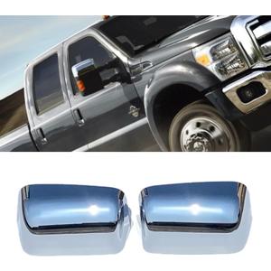 Chrome Top Half Mirror Caps Cover Trim Compatible with 2008-2016 Ford F250 F350 F450 Super Duty Towing Accessories (CHROME)