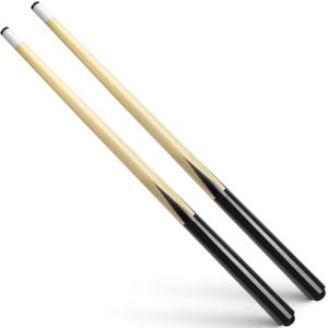 Wooden Billiard House Cue Sticks Shorty Cues Pool Cues for Kids Hardwood Billiard Cue Sticks 13mm Glue-on Tips,Set of 2
