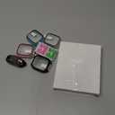 4 Pack Case for Cosmo JrTrack 5 Kids Smart Watch with Tempered Glass Screen Protector, Shockproof Hard PC Bumper, Magnetic USB Charging Cable, Scratch Resistant Protective Cover (Sky Blue/Black/Pink/Clear)