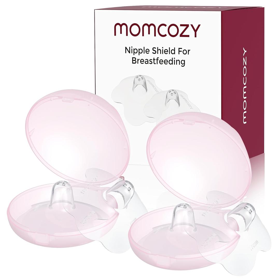 Momcozy Nipple Shield, Floral Contact Nipple Shield for Breastfeeding Moms with Flat or Inverted Nipples, Made Without BPA/BPS (2 Pairs, 17mm)