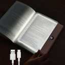 Book Light, Rechargeable Clear LED Flat Reading Light with 3 Colors & Timer, Dimmable Panel Plate Lamp Book Full Page Light for Reading in Bed at Night, Funny Gifts for Readers Kids Women Men (Pink)