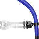 Swimmer's Snorkel for Lap Swimming, Adult Snorkeling Gear Swim Training, Center-Mount Silicone Mouthpiece One-Way Purge Valve in Pool and Open Water (Blue)