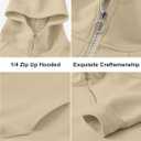 2 x PLEPAN Quarter Zip Hoodies for Men Oversized Pullover Loose Fit Sweatshirt with Kangaroo Pocket (S)