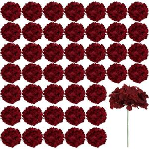 Auihiay 46Pcs Burgundy Hydrangea Artificial Flowers Silk Hydrangeas
Artificial Hydrangea Flowers with Stems for DIY Wedding Centerpiece, Garden, Home, Party, Baby Shower Decor