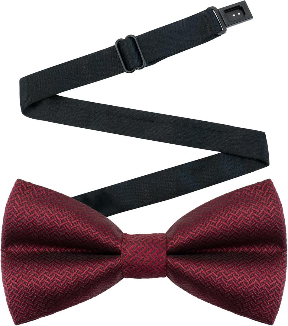 3 x Medsuo Men's Bow Tie, Pre-tied Bowtie Wave Bow Tie, Adjustable Neck Strap for Wedding Party Prom (Black)
