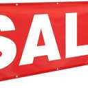 3x8 Feet Large Sale Banner Vinyl Sign for Retail Store Reusable Weatherproof Signs with Metal Grommets Outdoor Indoor Advertising Business Marketing Store Office Yard