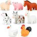 XY-WQ Bath Toys No Hole, for Infants 6-12& Toddlers 1-3, No Hole Bathtub Toys (Animal , 8 Pcs with Mesh Bag)