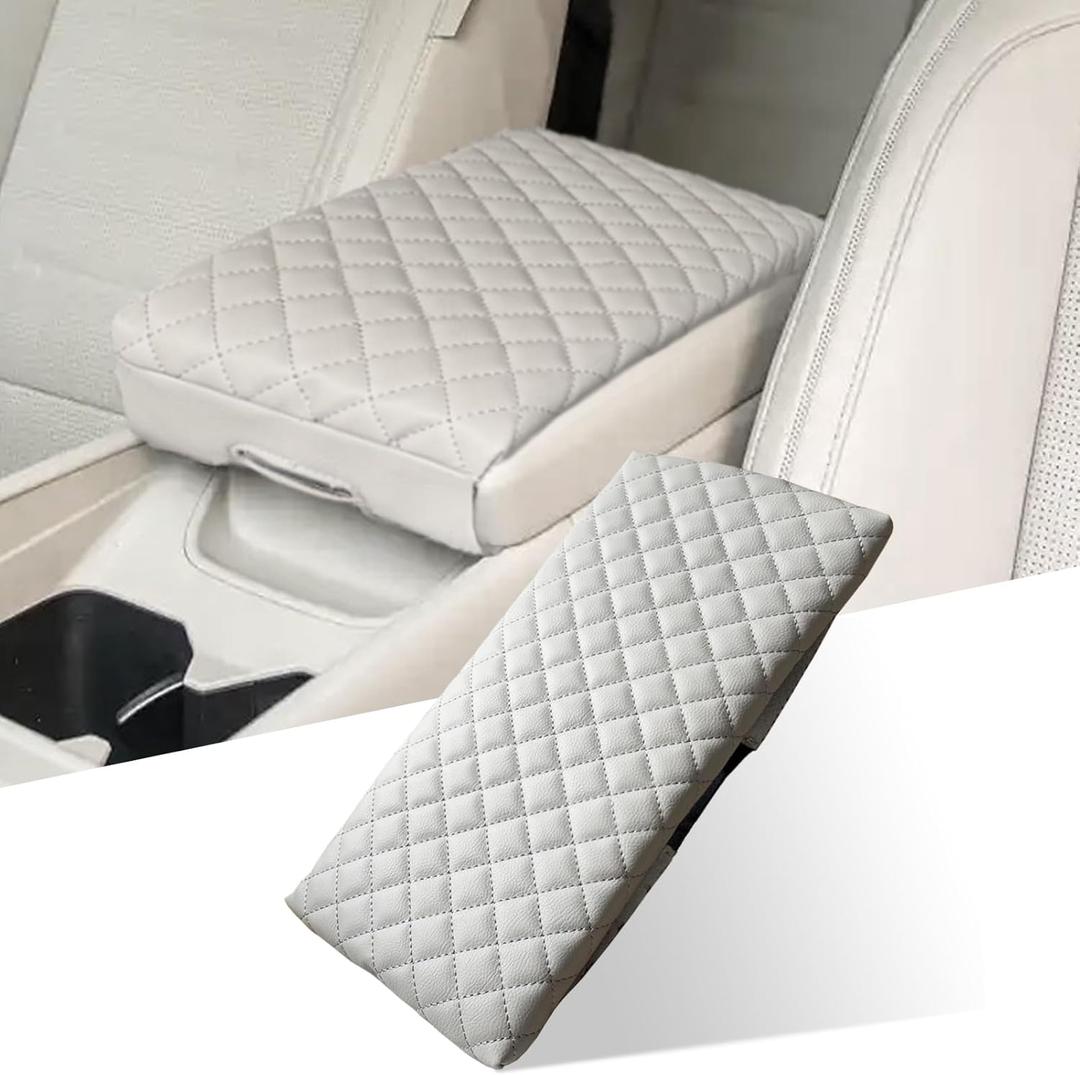 Center Console Cover for Santa Fe 2024 2025 2026 - Soft Armrest Pad Cover Protector Middle Console Cover for Hyundai Santa Fe 2024 2025 2026 Interior Accessories (Gray)