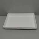 US Acrylic White Plastic Serving Trays (Set of 3) Large Unbreakable Reusable Rectangular Party Platters | Serve Appetizers, Fruit, Veggies, & Desserts | BPA-Free & Made in USA