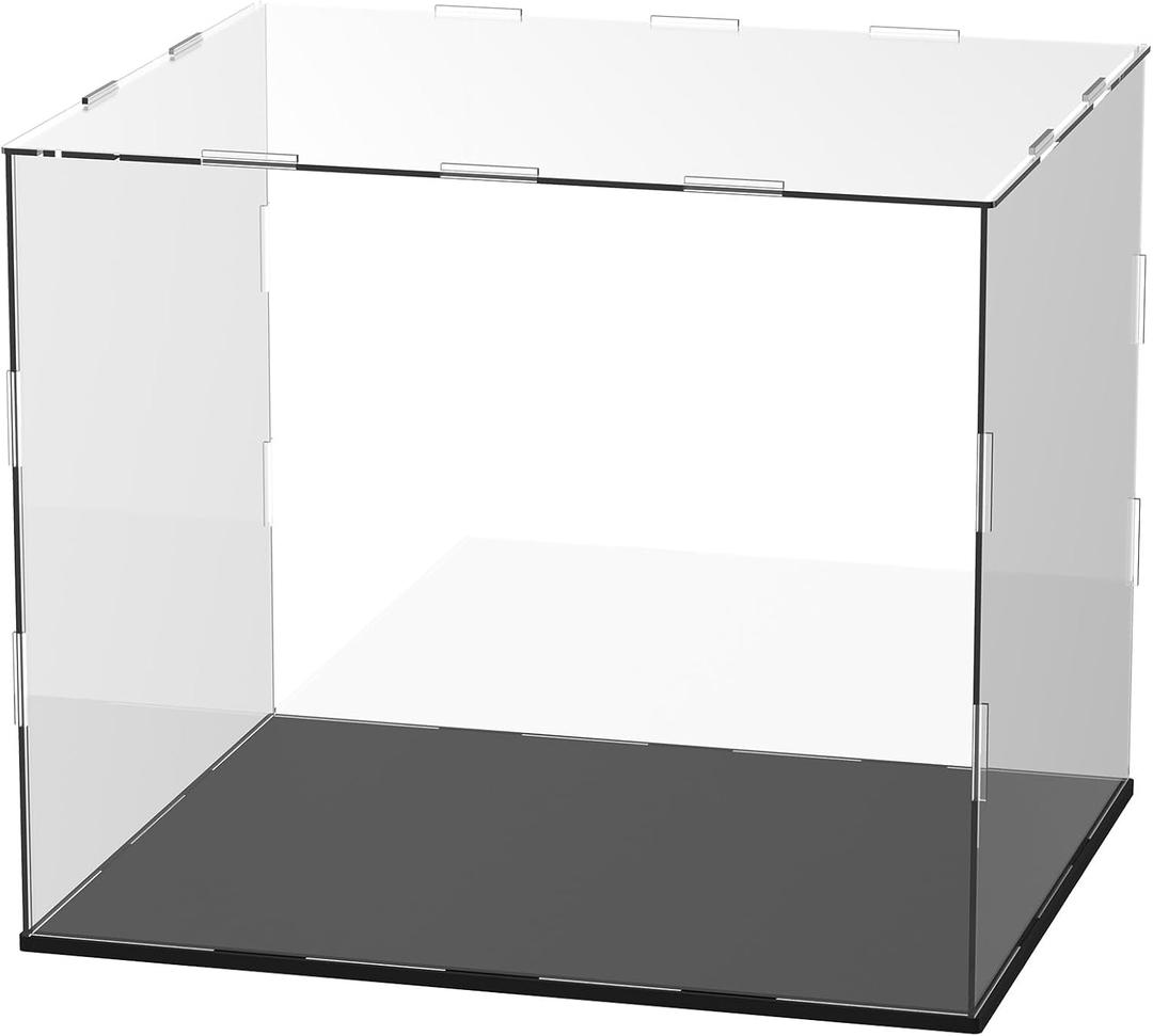 Clear Acrylic Display Case, 12 x 10 x 10 Inch Assemble Clear Acrylic Display Box Dustproof for Action Figures/Model/Statues/Collectibles/Doll/Toys/Home Storage